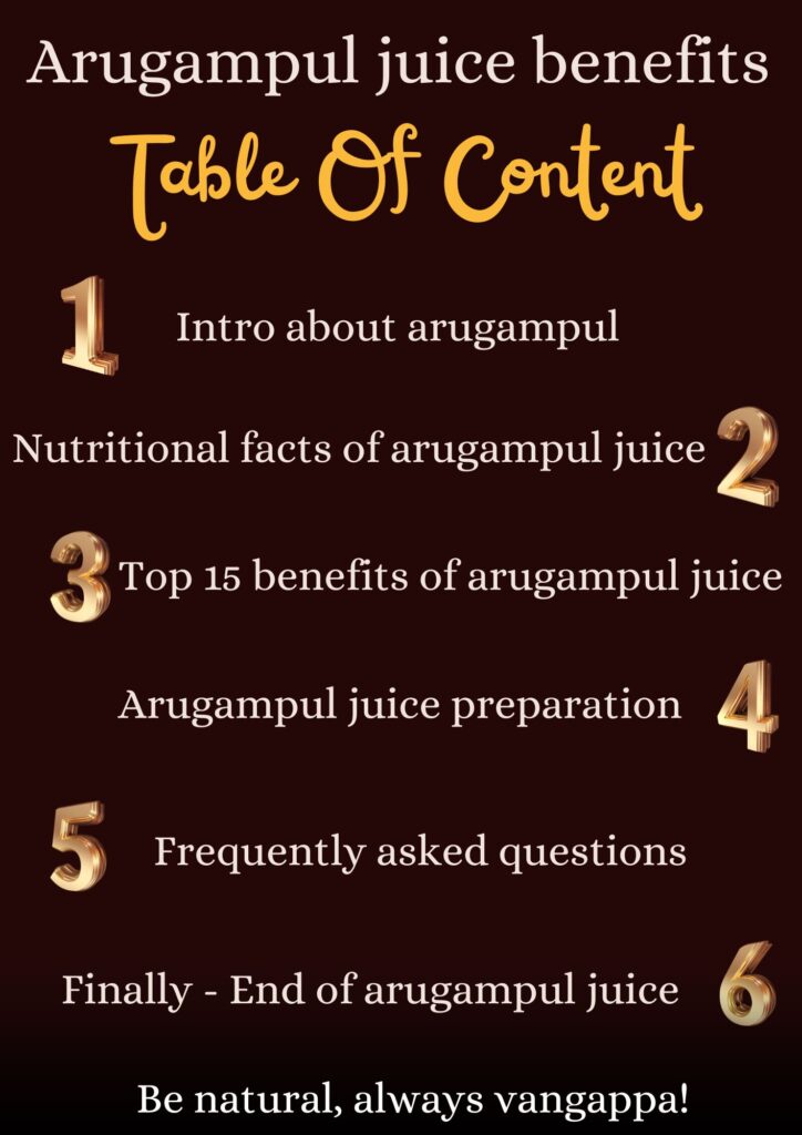 Arugampul juice benefits